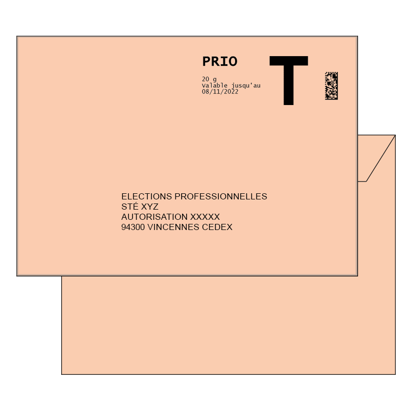 Enveloppes administrative lettre T recto + verso personnalisé lot de 50 env